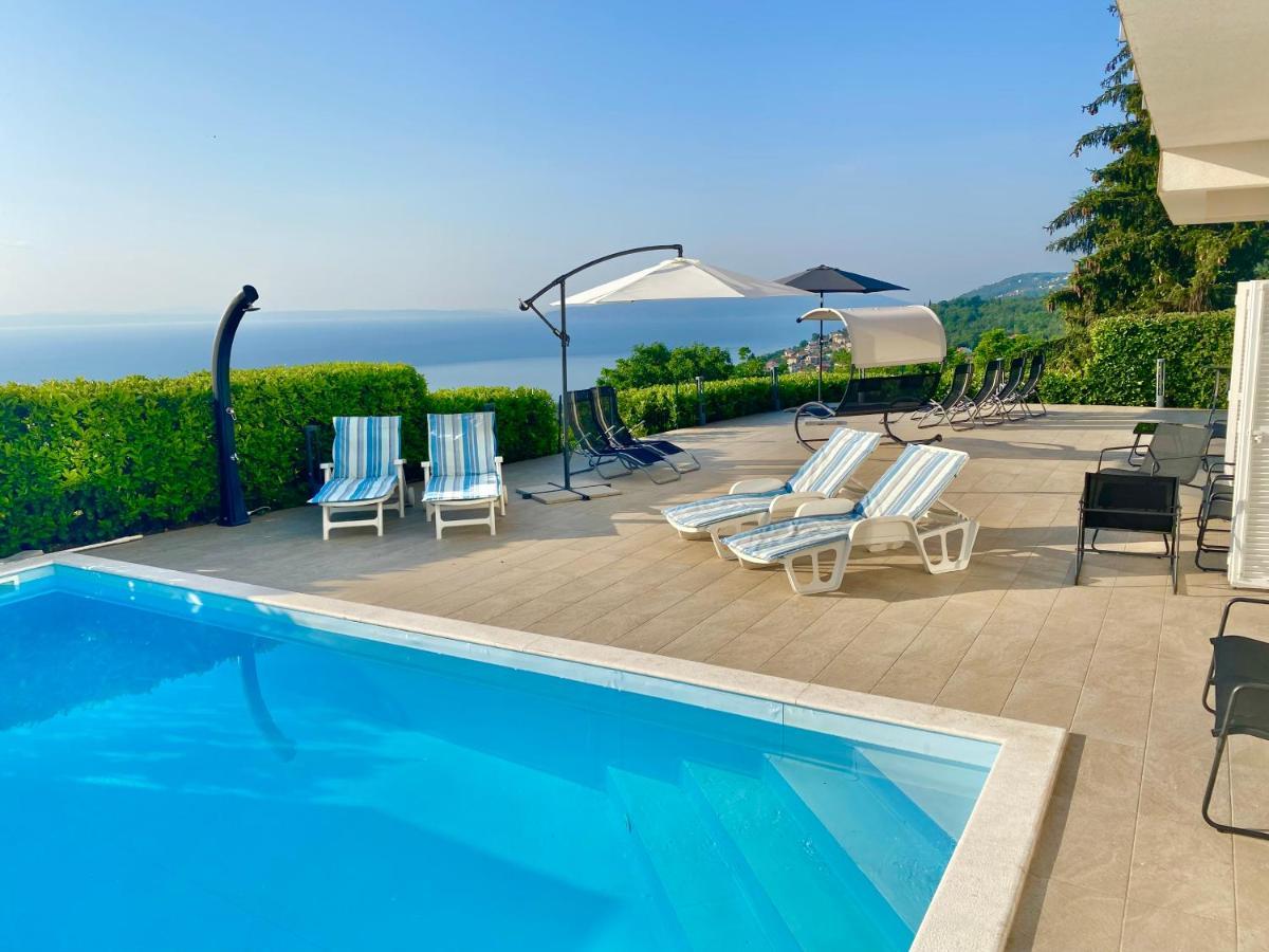 Villa Eternity - Panoramic Sea View - Boxspringbetten - Pool - Opatija-Poljane エクステリア 写真